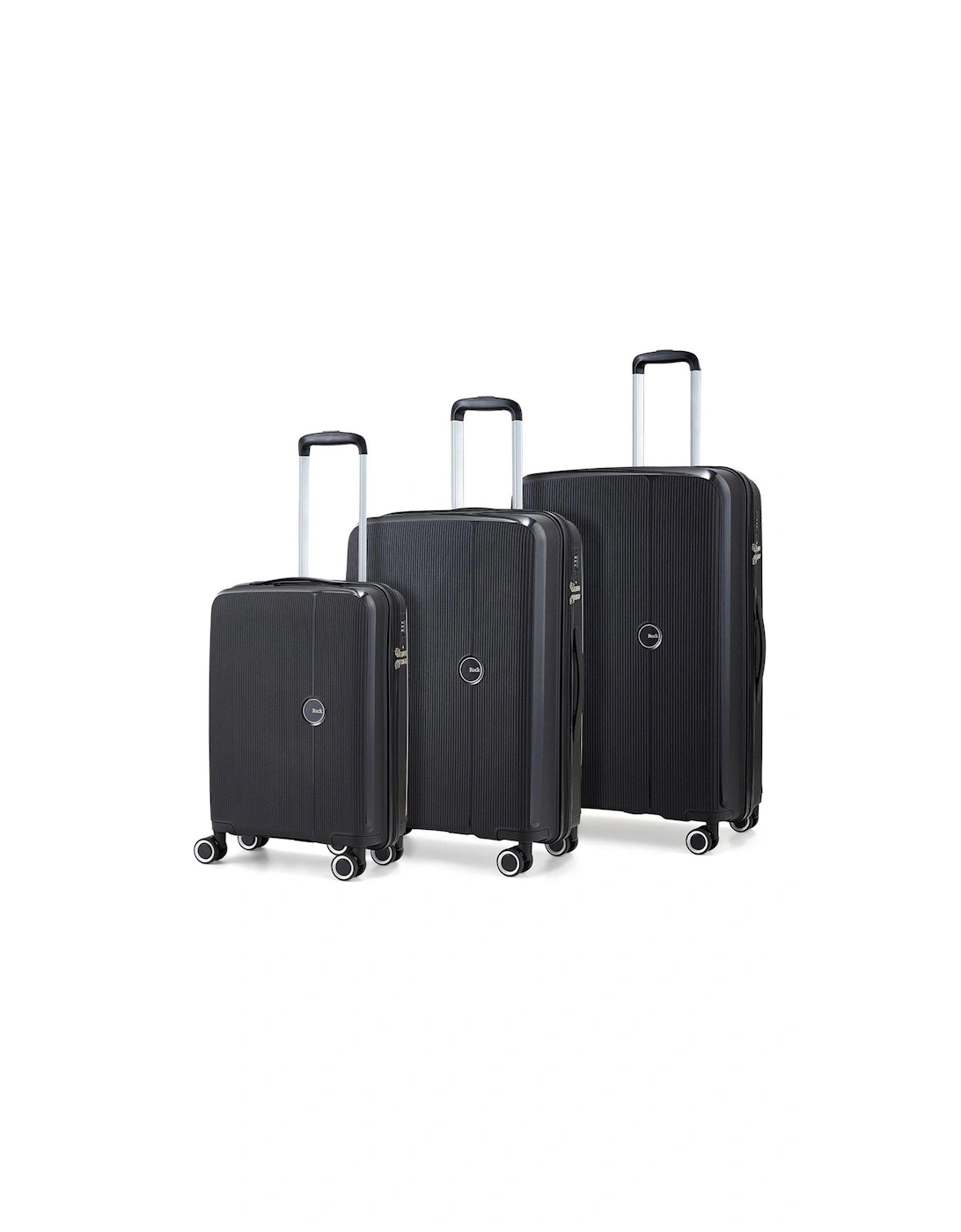 Hudson 8 Wheel PP Hardshell 3pc Suitcase Set - Black, 2 of 1