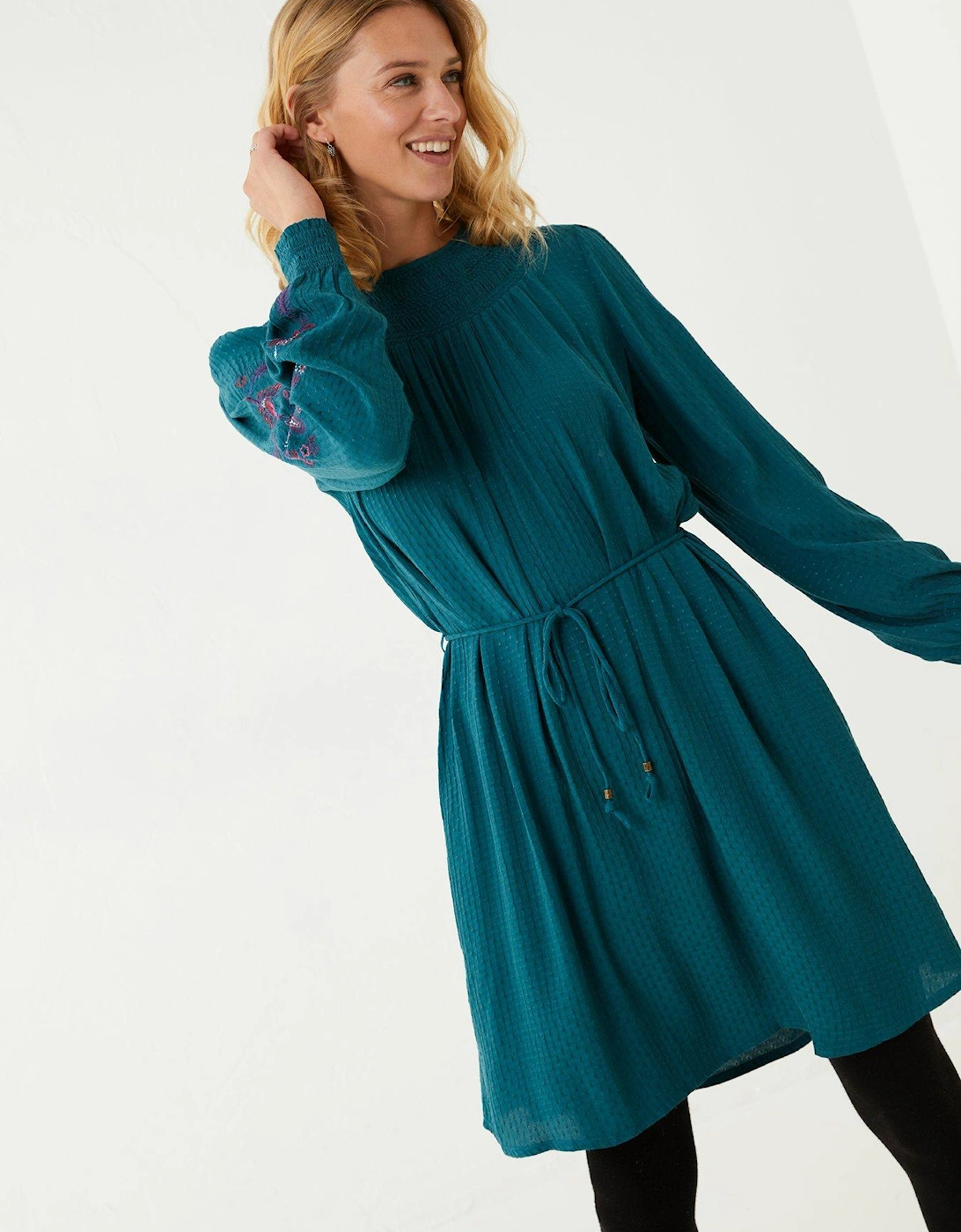 Hove Embroidered Dress - Teal, 7 of 6