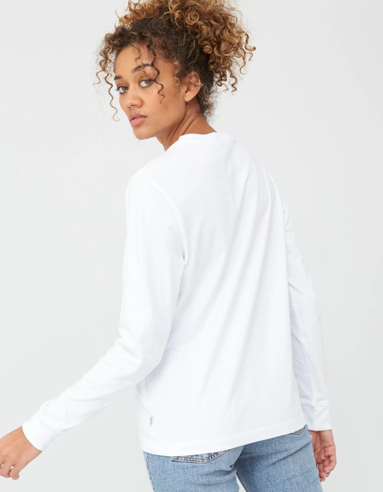 Womens Classic Logo Long Sleeve T-Shirt - White