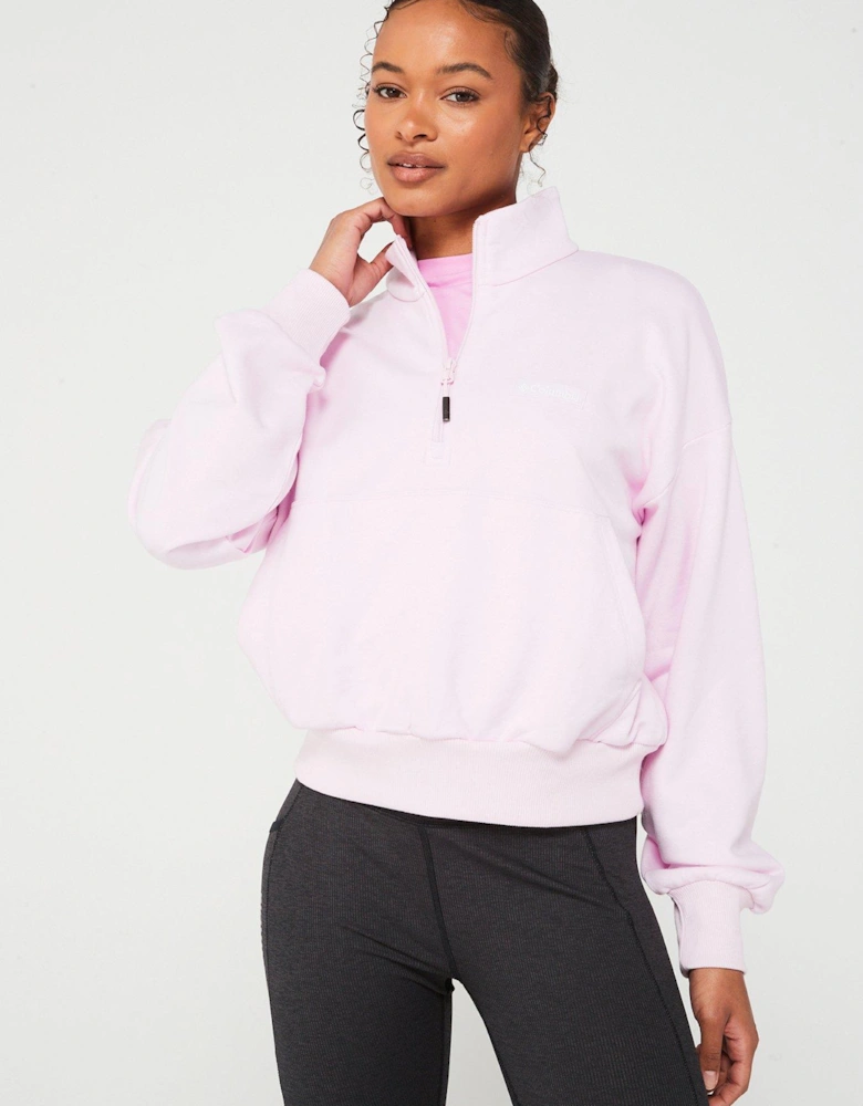 Womens Marble Canyon French Terry Quarter Zip - Pink