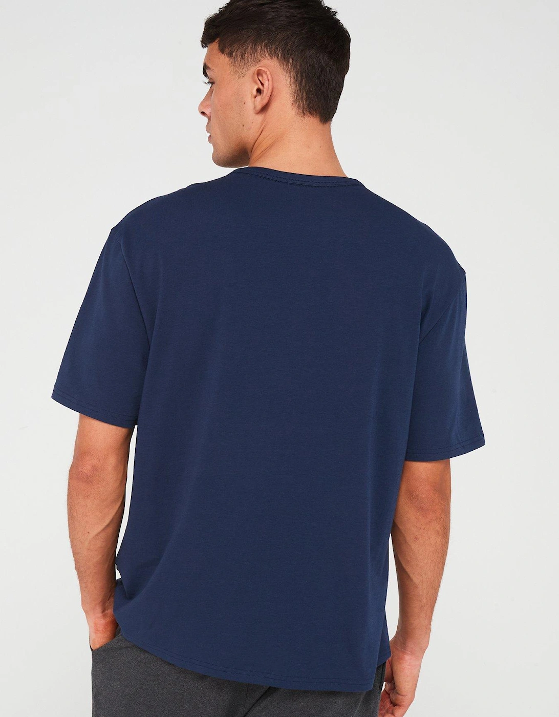 Crew Neck Loungewear T-Shirt - Dark Blue