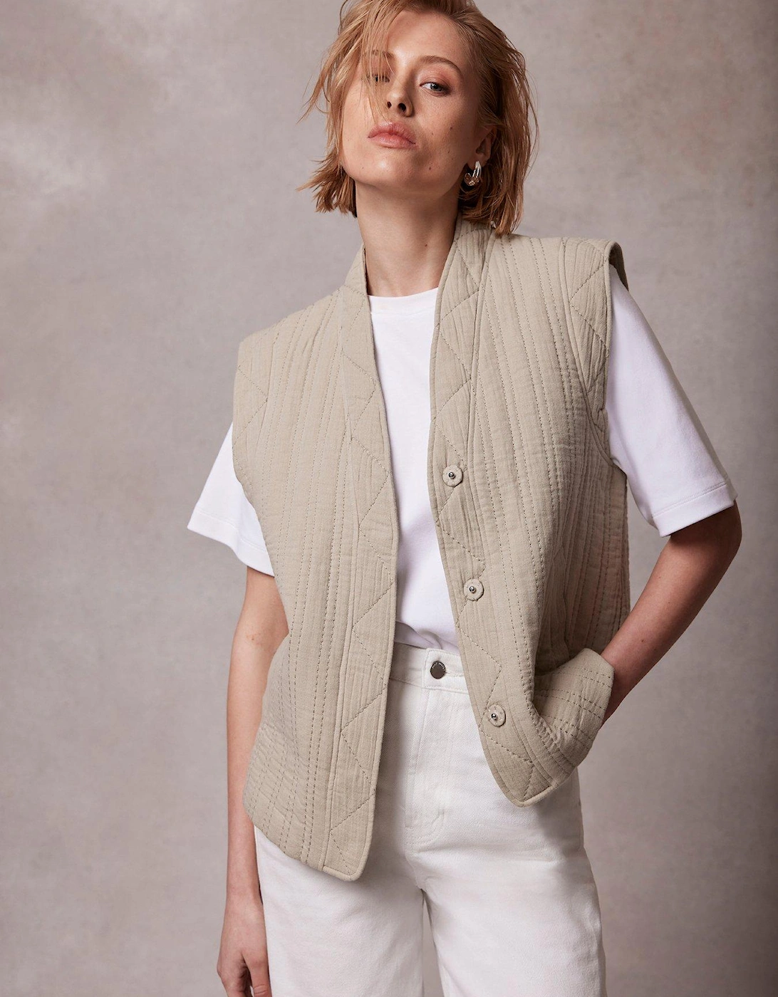 Quilted Sleeveless Gilet, 2 of 1