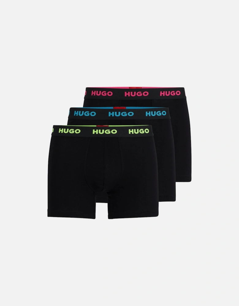 3-Pack Neon Logo Boxer Briefs, Black
