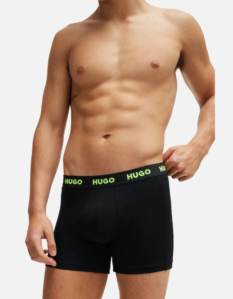 3-Pack Neon Logo Boxer Briefs, Black