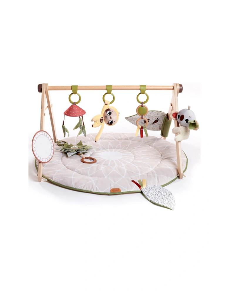 Boho Chic Luxe Developmental Gymini Activity Mat with Wooden Toy Arch