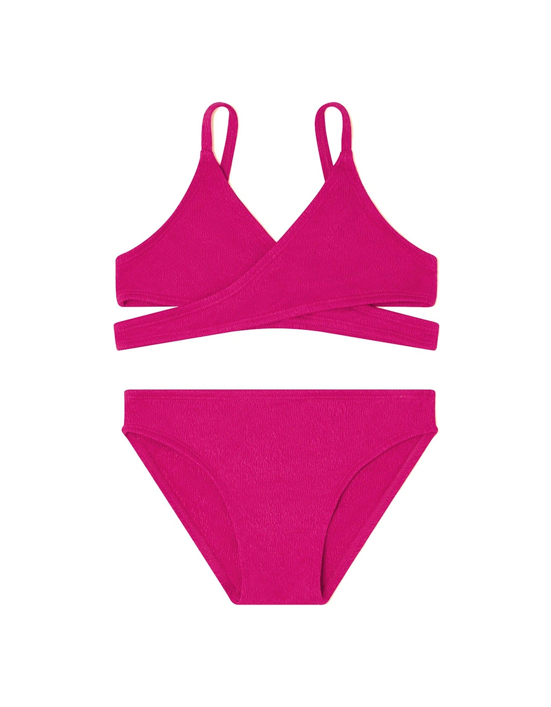 Girls Texture Wrap Bikini - Pink, 2 of 1