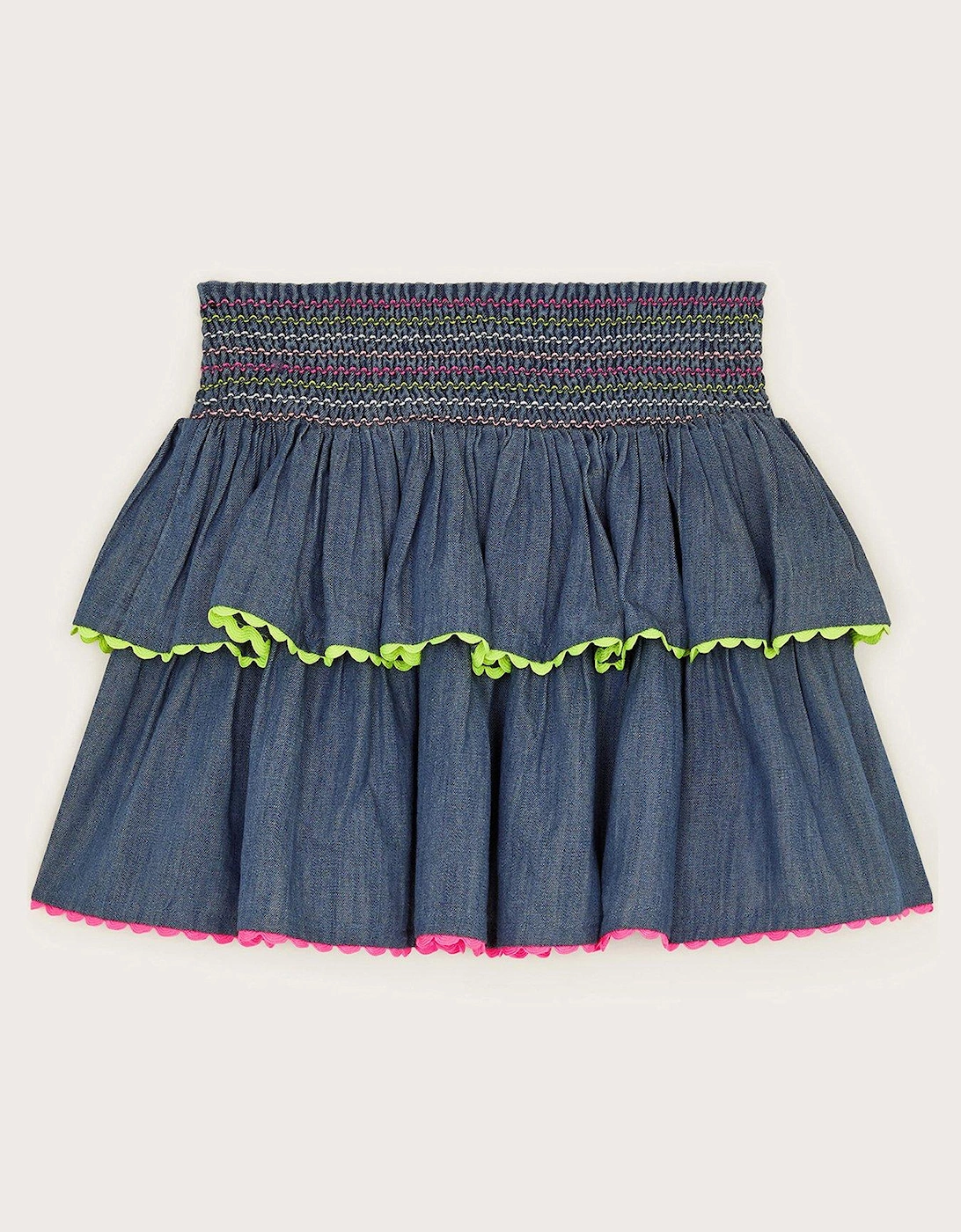 Girls Chambray Ricrac Skirt - Blue, 2 of 1