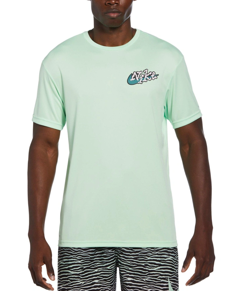 Men's Scribble Patch Icon Short Sleeve Hydroguard-green