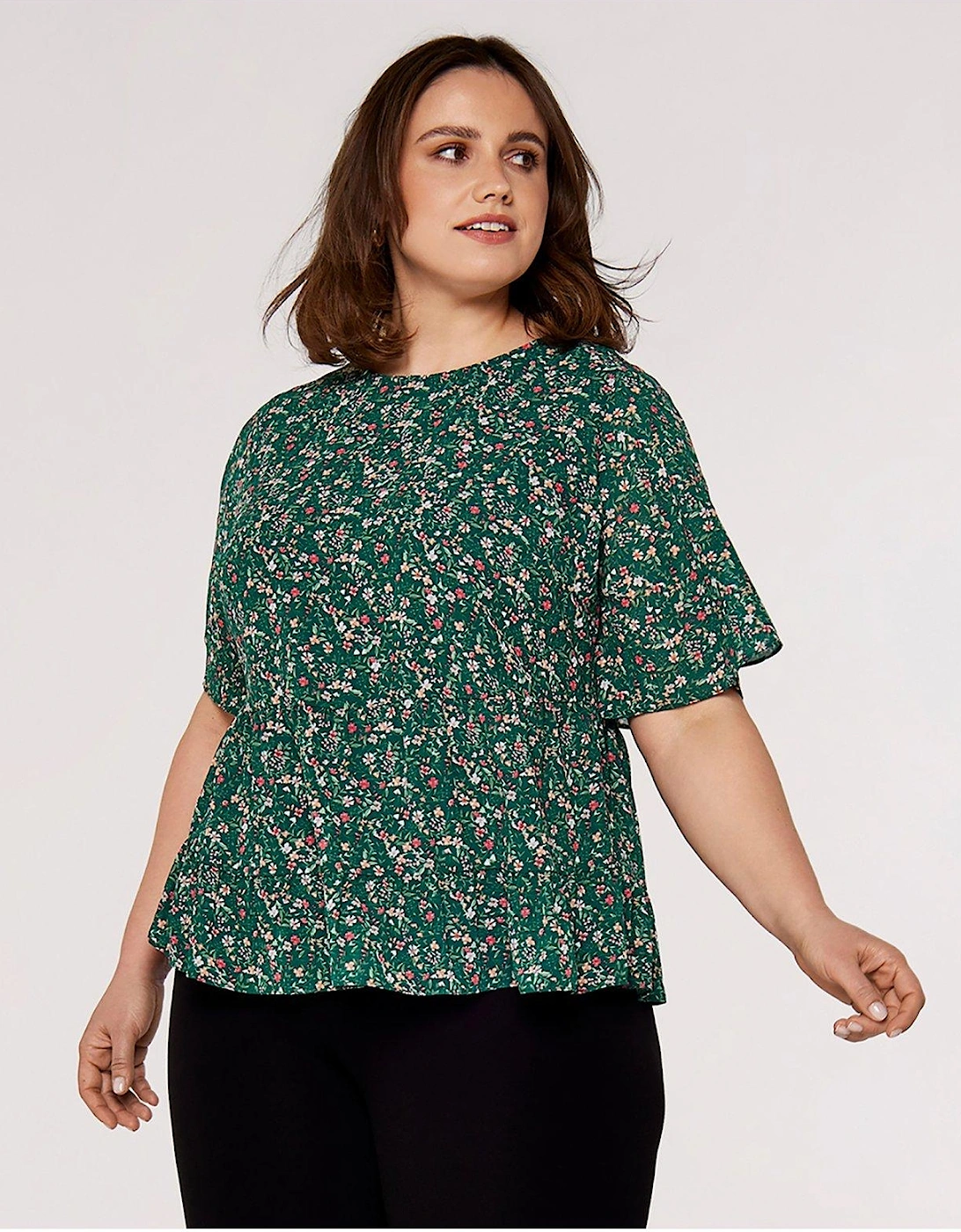 Ditsy Floral Angel Slv Tier Top, 2 of 1