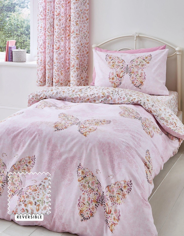 Enchanted Butterfly Duvet Cover Set - Pink