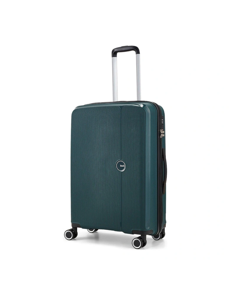 Hudson 8 Wheel PP Hardshell Medium Suitcase - Dark Green