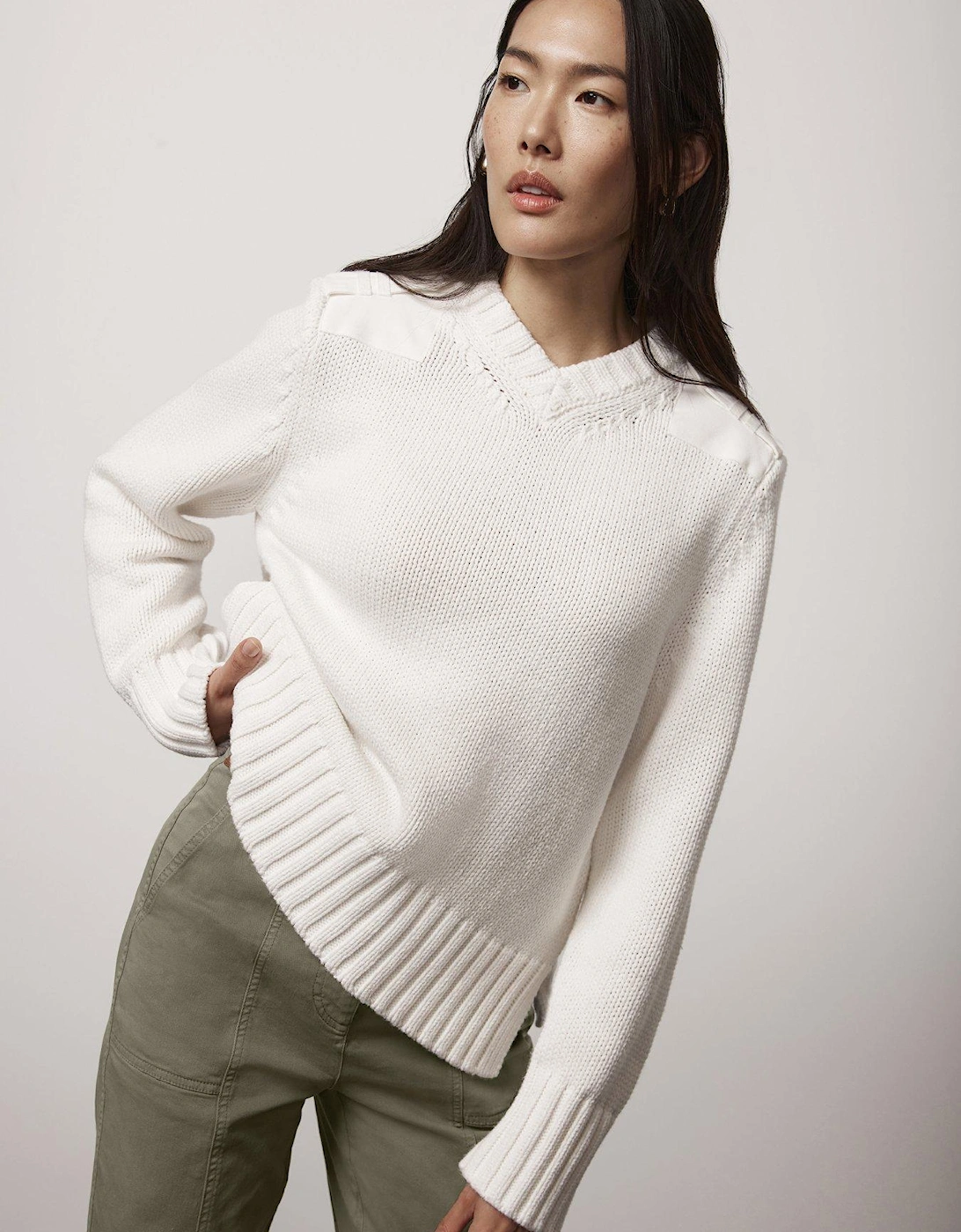 Ivory Cotton Utility Jumper, 2 of 1