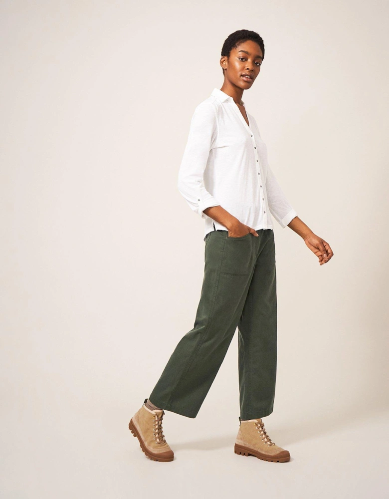 Harper Wide Leg Trouser - Green