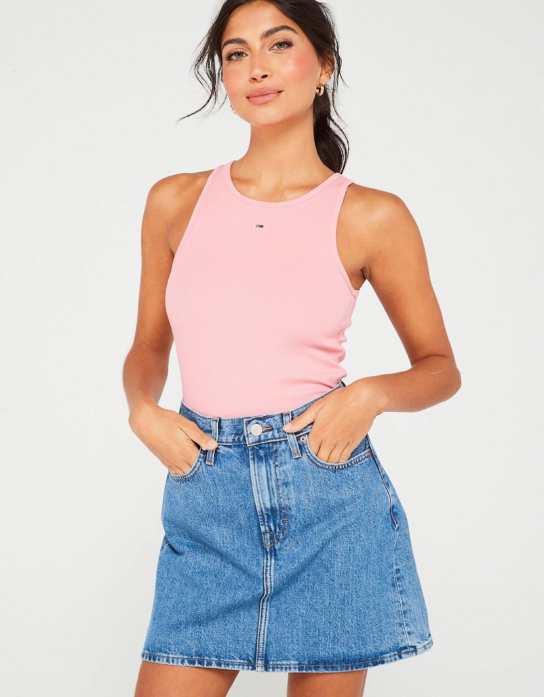 Essential Ribbed Vest Top - Pink, 2 of 1