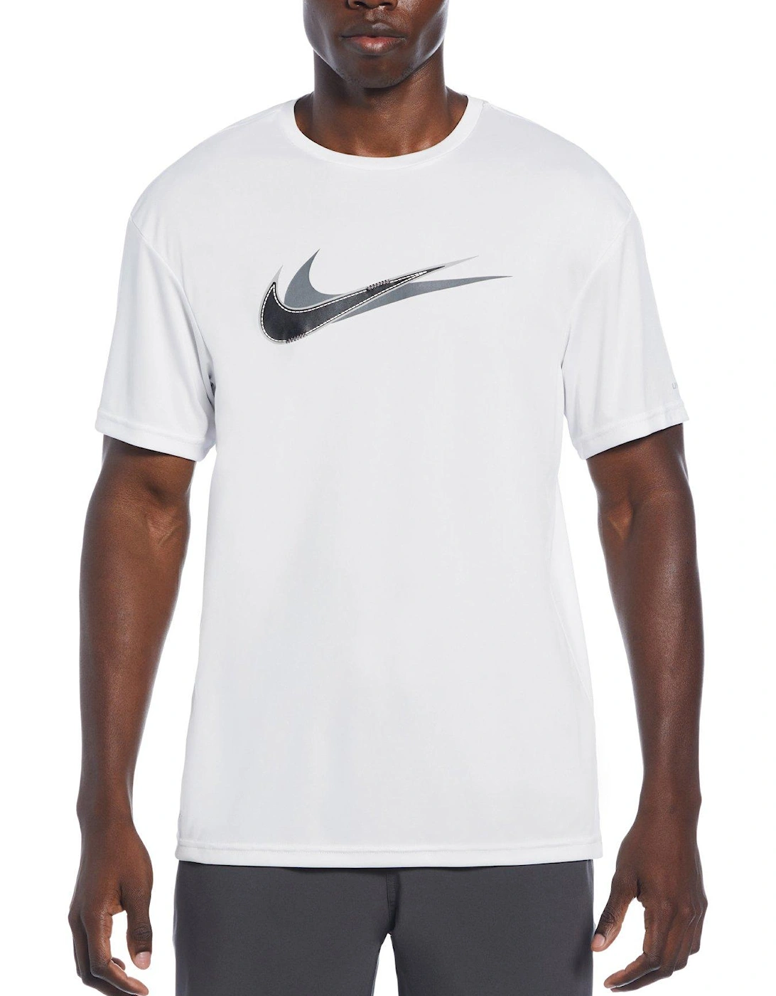 Men's Stacked Swoosh Icon Short Sleeve Hydroguard-white, 3 of 2