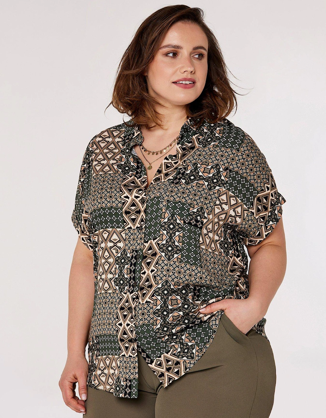 Retro Patchwork Btn Down Blouse, 2 of 1
