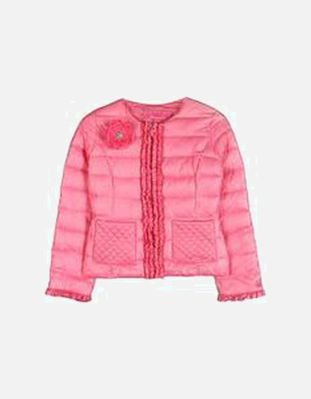 Girls Pink Poppy Coat, 2 of 1