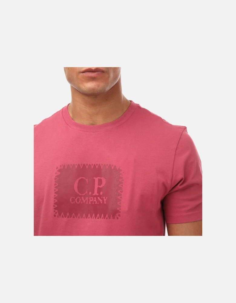 Mens Jersey Label Style Logo T-Shirt