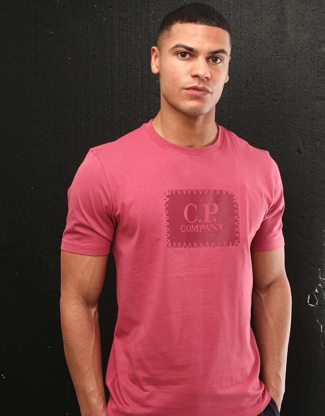 Mens Jersey Label Style Logo T-Shirt