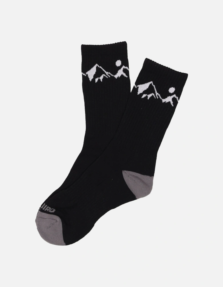 Unisex Alpine Cushioned Crew Length Socks - Black