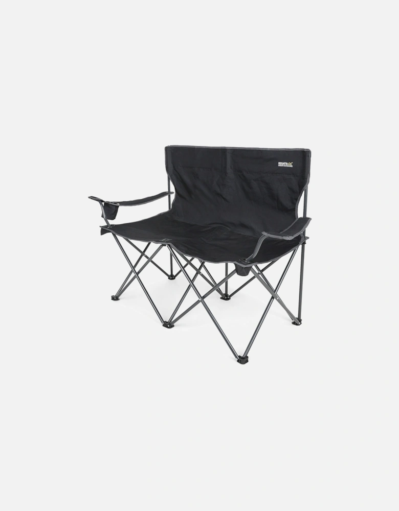 Isla Double Foldable Lightweight Camping Chair With Storage Bag - Black
