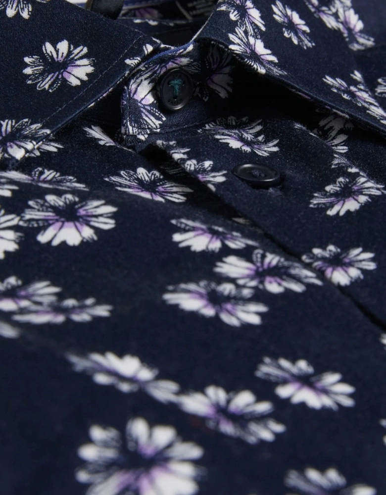 Alfanso Mens Floral Print Short Sleeve Shirt