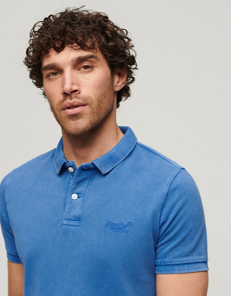 Men's Vintage Destroy Polo Monaco Blue