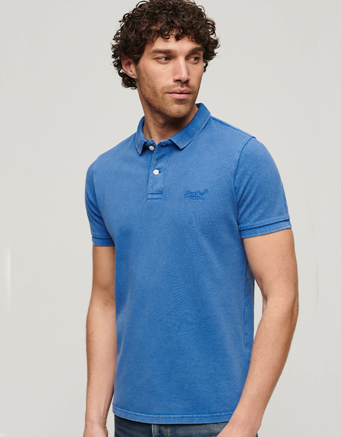 Men's Vintage Destroy Polo Monaco Blue, 7 of 6