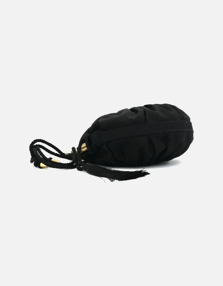Rosie Circle Tassle Black Clutch Bag