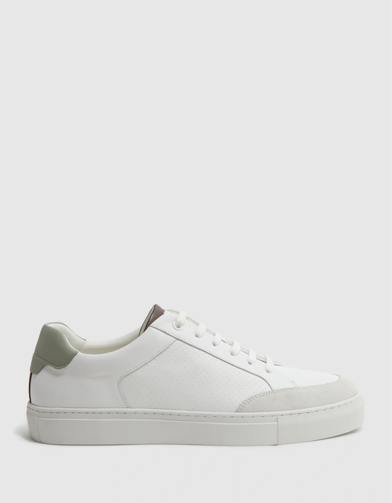 Leather Contrast Sole Trainers
