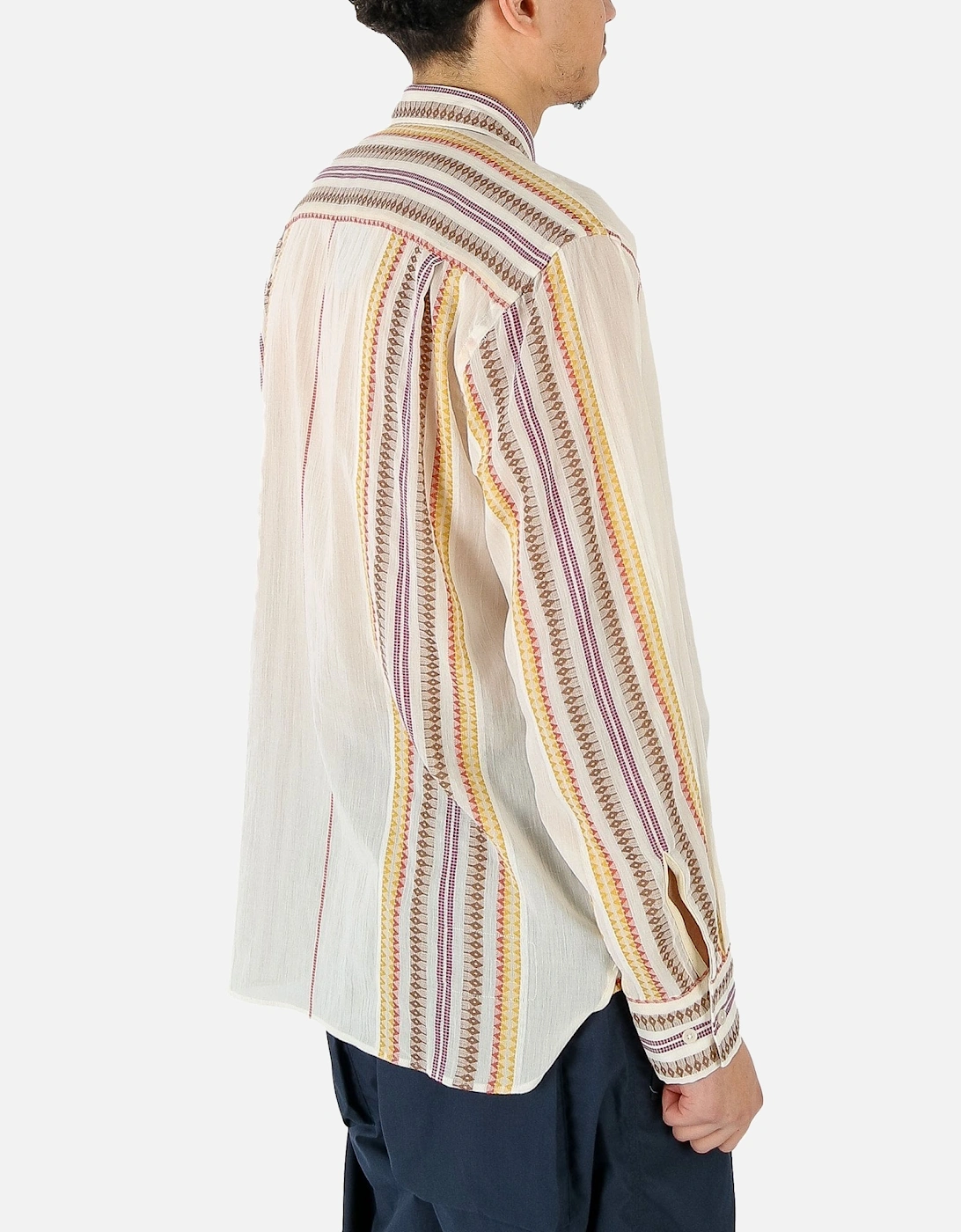 Square Pocket Marla Stripe Beige Shirt