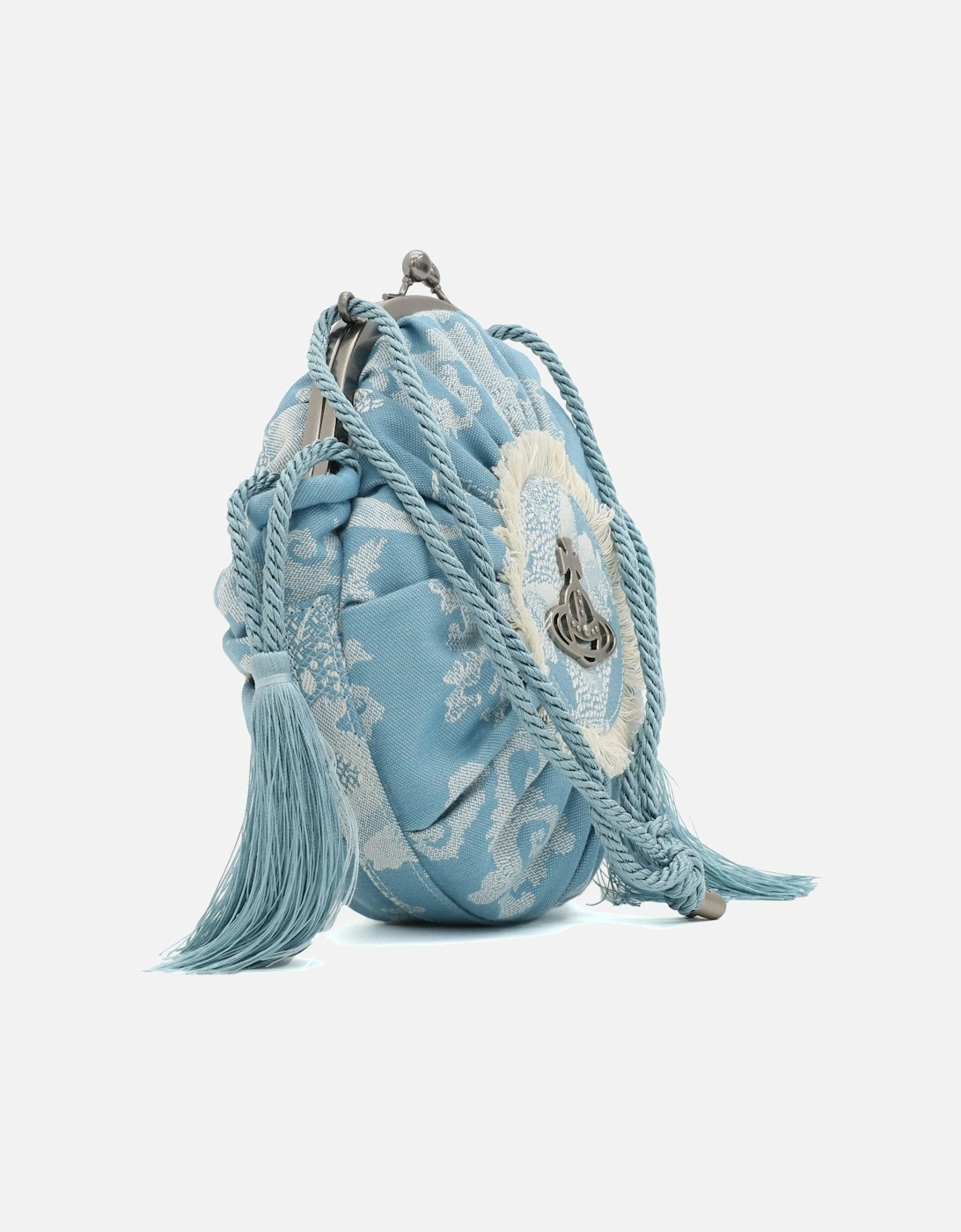 Rosie Circle Tassle Blue Clutch Bag