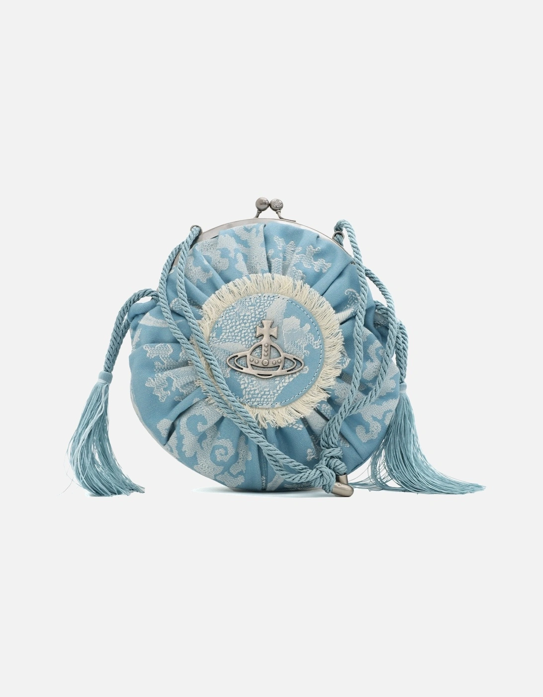 Rosie Circle Tassle Blue Clutch Bag, 5 of 4