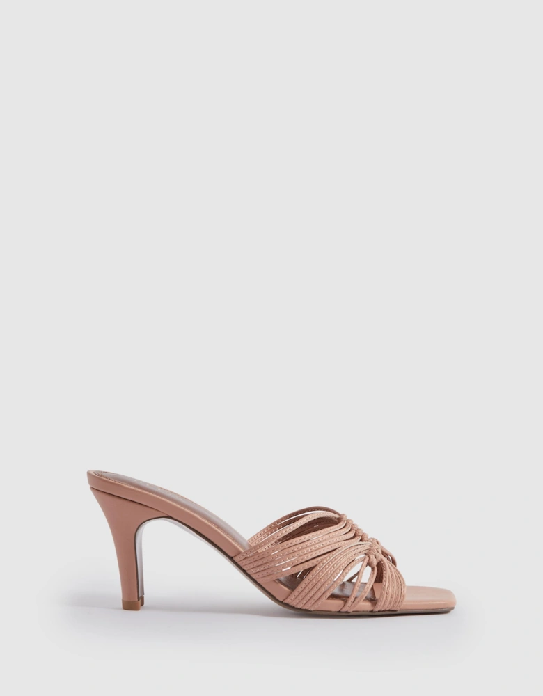 Leather Knot Detail Mules