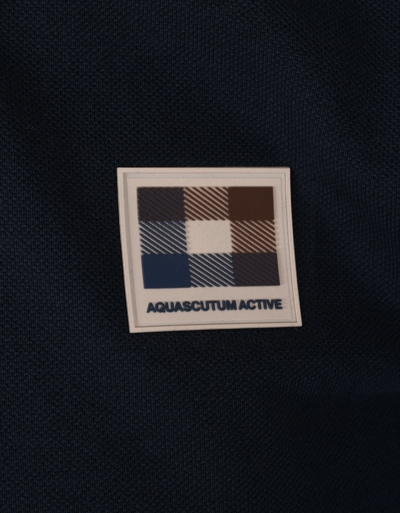 Check Patch Polo Shirt Navy