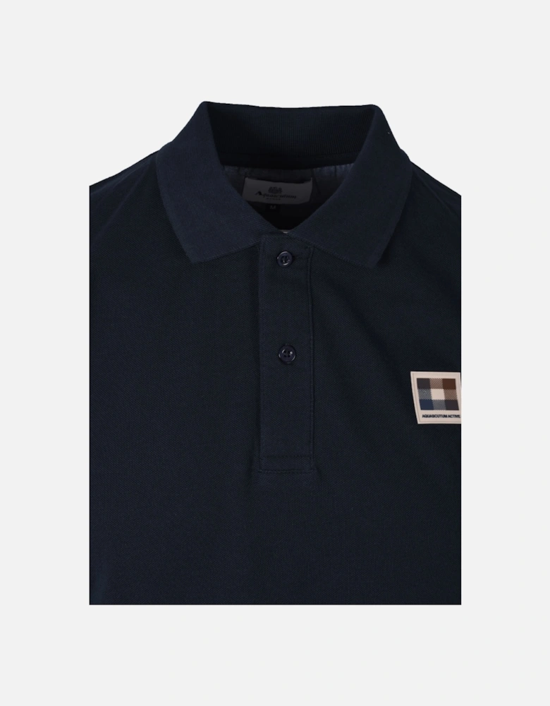 Check Patch Polo Shirt Navy