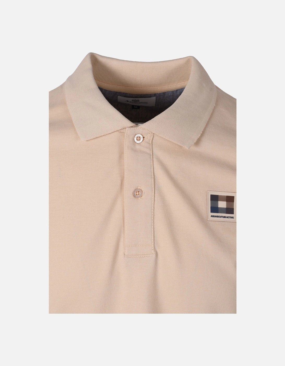 Check Patch Polo Shirt Beige