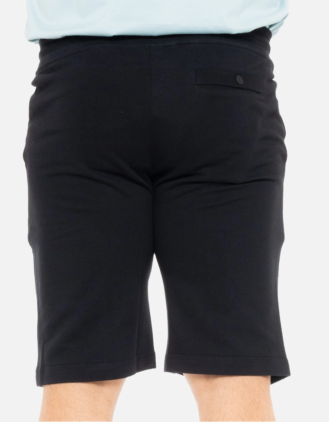 Mens Emb Badge Jersey Shorts (Black)