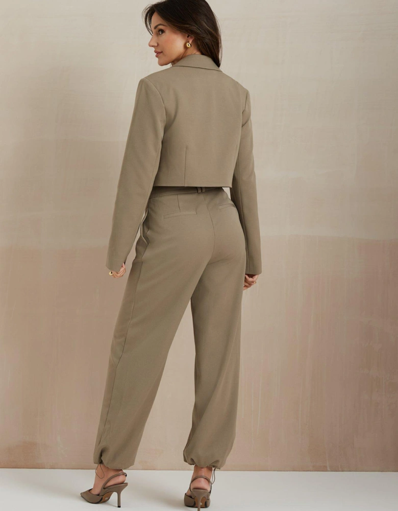 Cuff Detail Trousers - Olive 