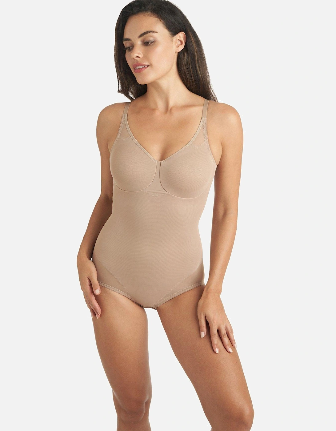 Sheer Shapewear Control Bodysuit - Nude