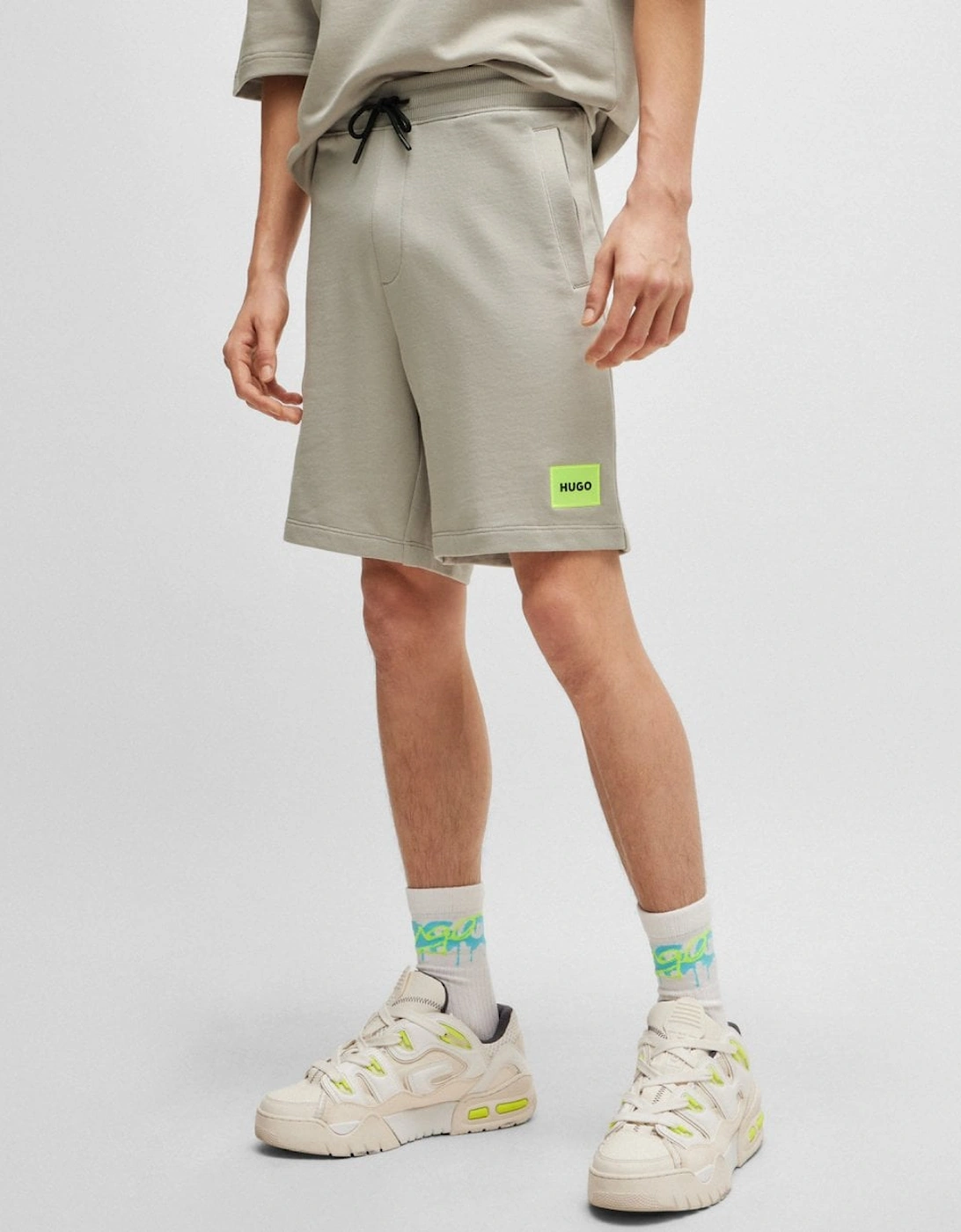 Diz222 Mens Cotton Terry Shorts with Logo Label, 5 of 4