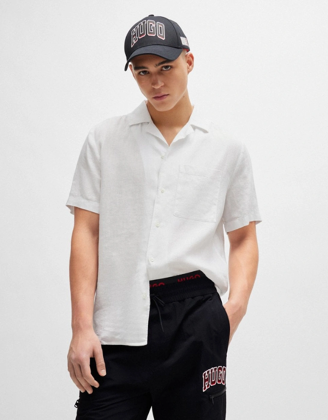 Ellino Mens Short Sleeve Linen Shirt, 6 of 5