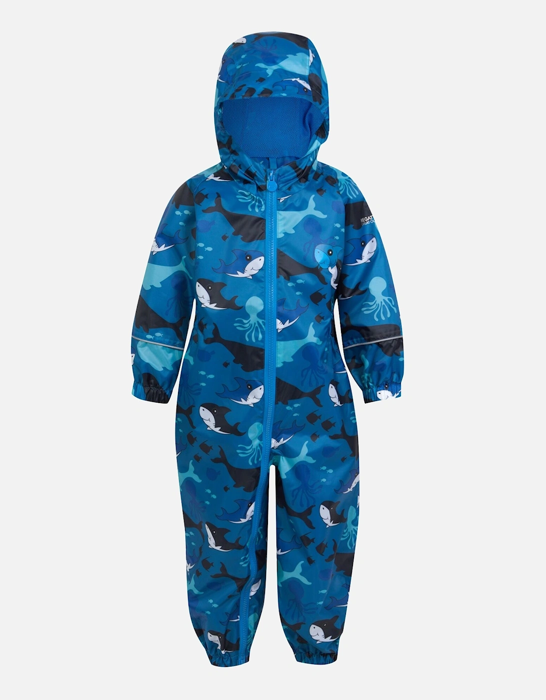 Childrens/Kids Pobble Bubbles The Shark Waterproof Puddle Suit, 6 of 5