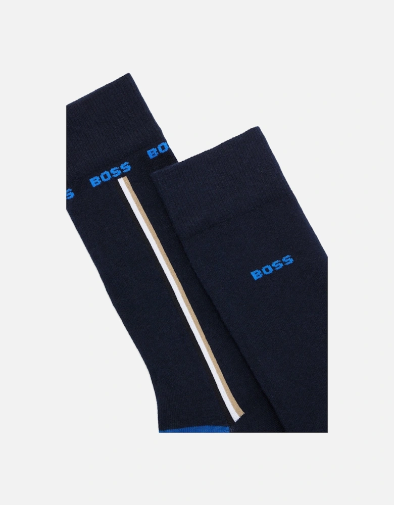 BOSS Black 2P RS Iconic CC Socks 10244705 401 Dark Blue