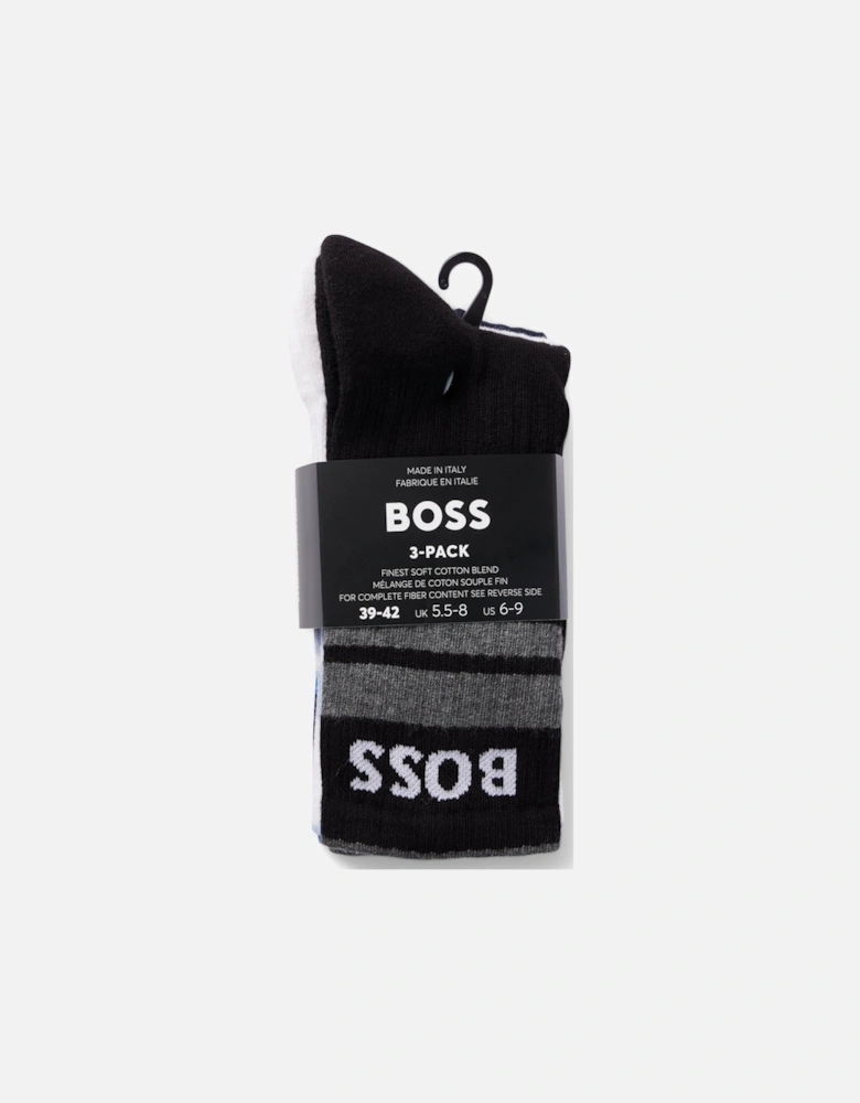 BOSS Black 3P QS Rib Stripe Socks 961 Misc