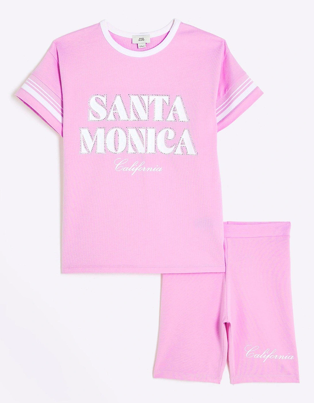 Girls Santa Monica T-shirt Set - Pink, 3 of 2