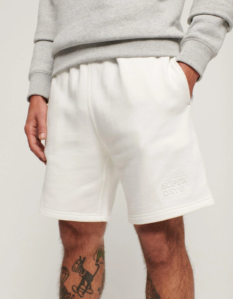 Sportswear Emboss Logo Sweat Shorts - White