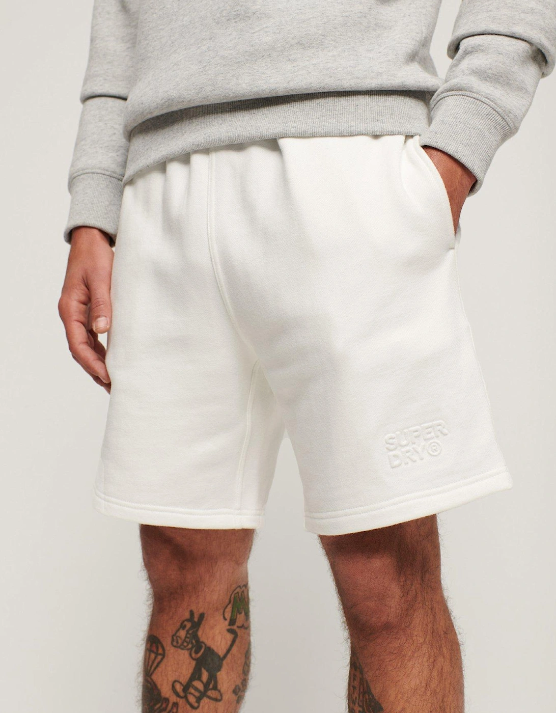 Sportswear Emboss Logo Sweat Shorts - White, 2 of 1