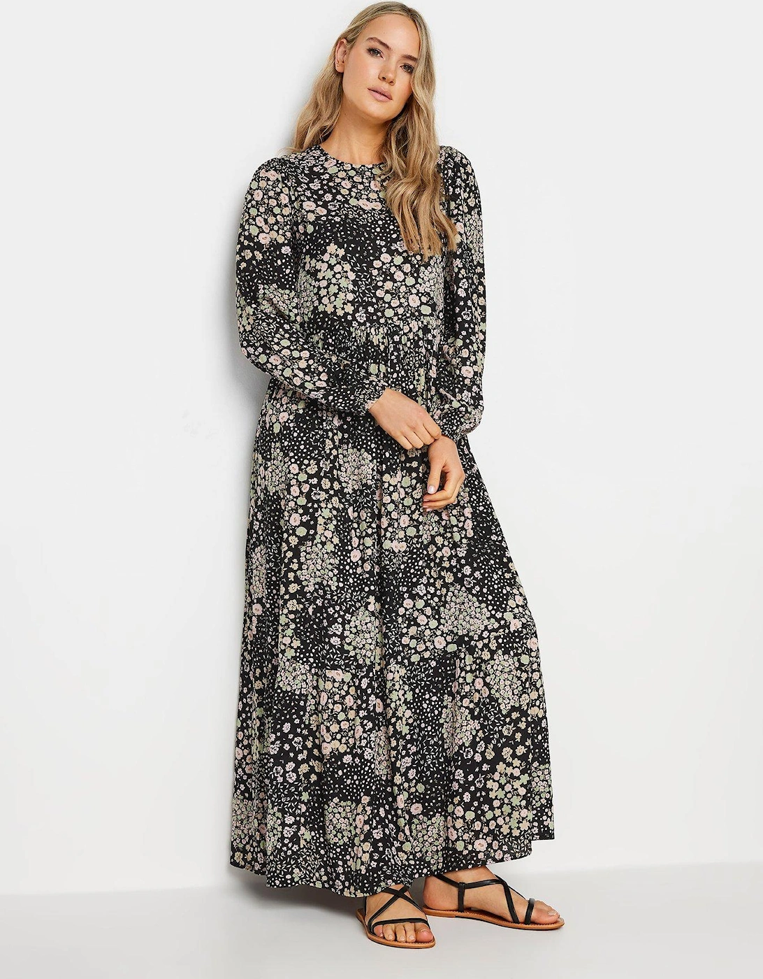 Tall Ditsy Floral Long Sleeve Smock Dress, 2 of 1