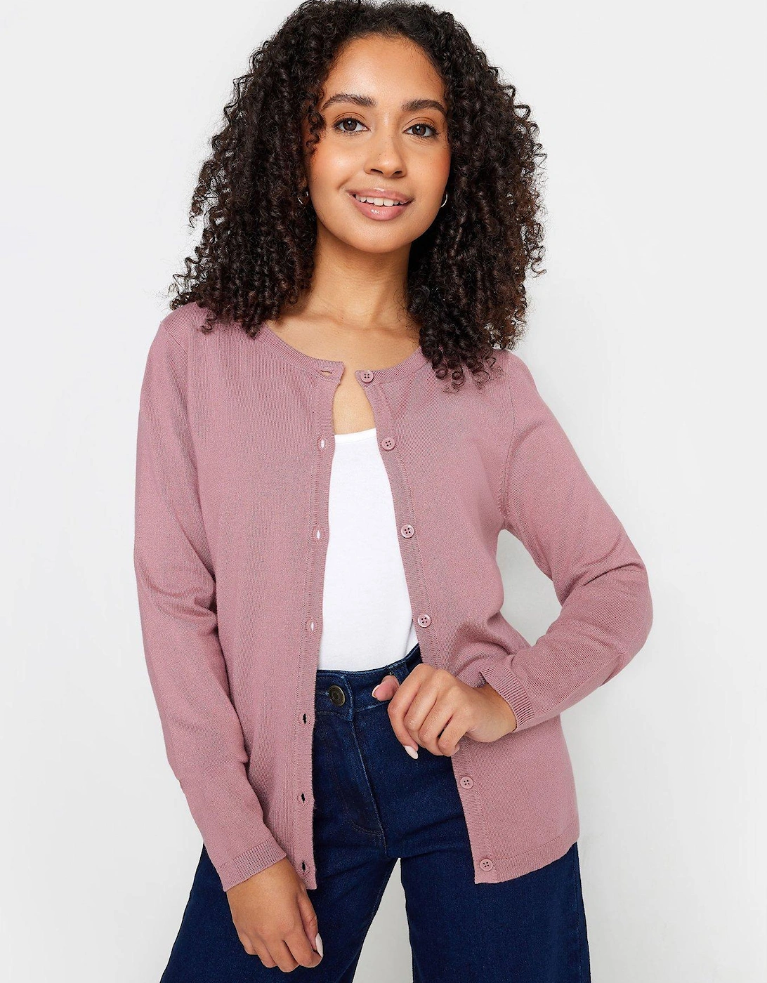 Petite Dusky Pink Button Down Cardigan, 2 of 1
